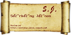 Sárkány János névjegykártya