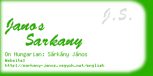 janos sarkany business card