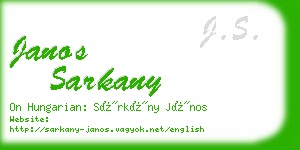 janos sarkany business card